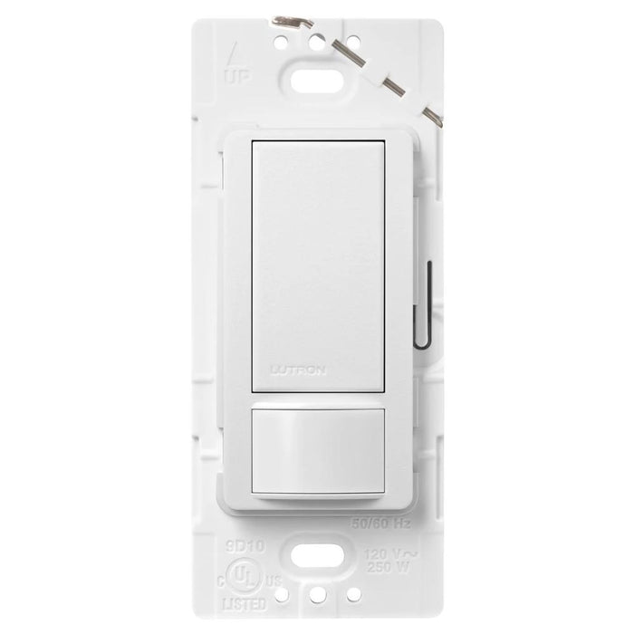 Lutron Maestro Motion Sensor Switch, Ground or Neutral Required, 2A Lighting, 120V, Single Pole, MS-OPS2-SW, Snow White