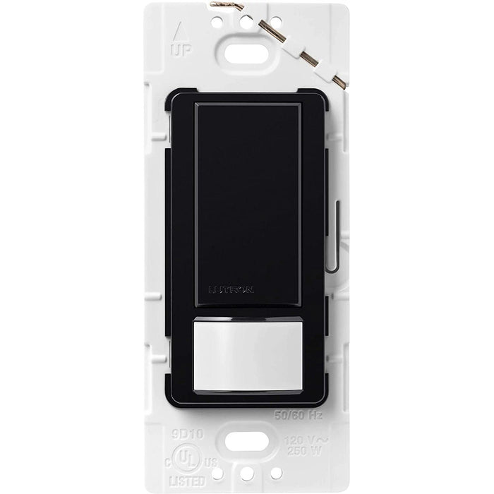 Lutron Maestro Motion Sensor Switch, No Neutral Required, 150W LED, Single Pole, Black