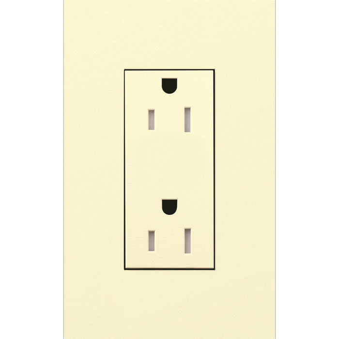 Lutron New Architectural 15A Tamper-Resistant Duplex Receptacle, Wall Plate Not Included, Matte Finish | LTR-15-TR