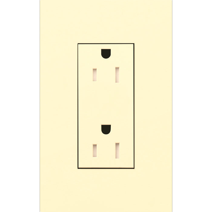 Lutron New Architectural 15A Tamper-Resistant Duplex Receptacle, Wall Plate Not Included, Matte Finish | LTR-15-TR