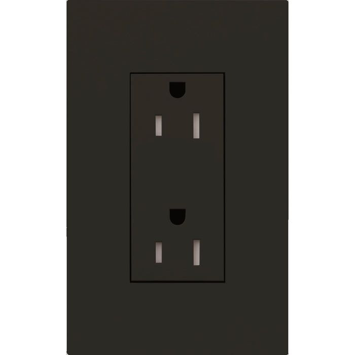 Lutron New Architectural 15A Tamper-Resistant Duplex Receptacle, Wall Plate Not Included, Matte Finish | LTR-15-TR