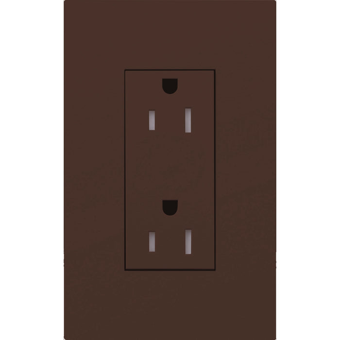 Lutron New Architectural 15A Tamper-Resistant Duplex Receptacle, Wall Plate Not Included, Matte Finish | LTR-15-TR
