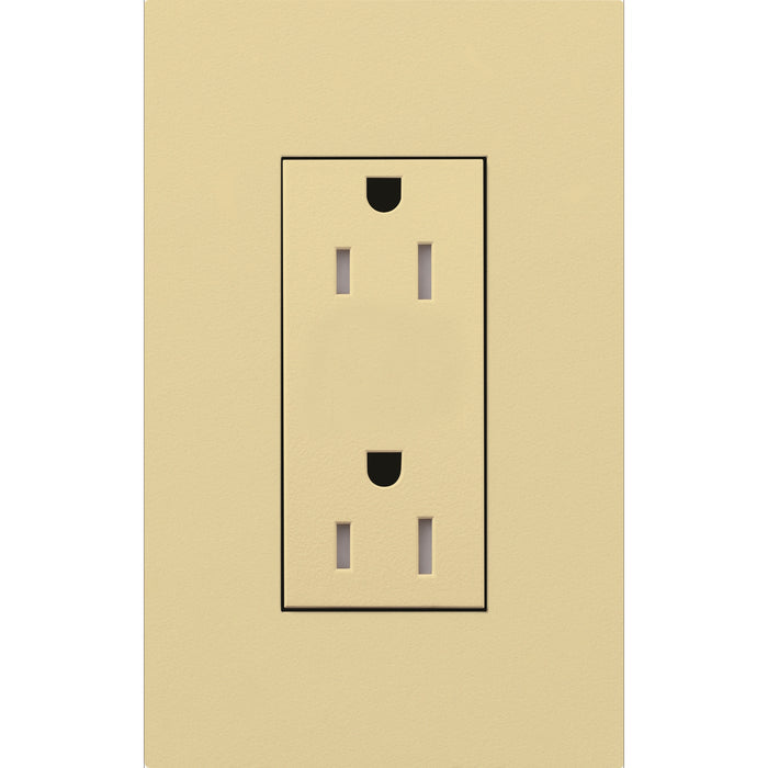 Lutron New Architectural 15A Tamper-Resistant Duplex Receptacle, Wall Plate Not Included, Matte Finish | LTR-15-TR