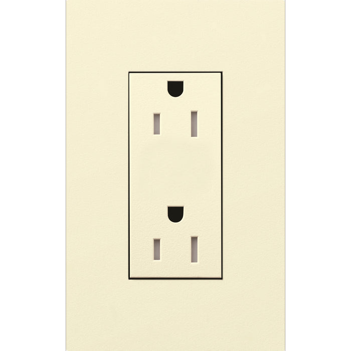 Lutron New Architectural 15A Tamper-Resistant Duplex Receptacle, Wall Plate Not Included, Matte Finish | LTR-15-TR