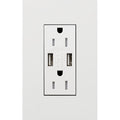 Lutron New Architectural 15A Tamper-Resistant USB-A Duplex Receptacle, Self-Testing, Wall Plate Not Included, Matte Finish, NTR-15-UBTR