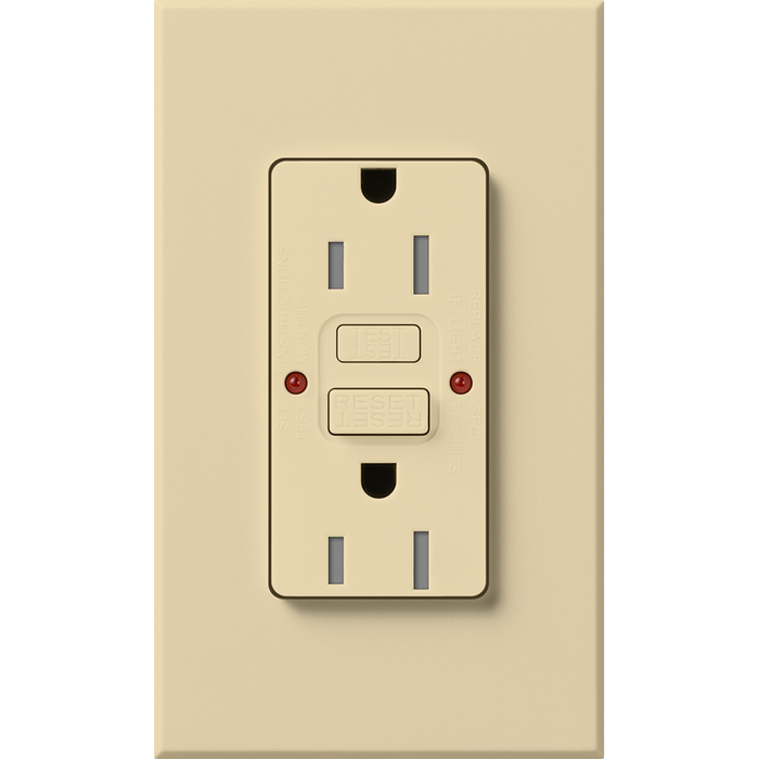 Lutron Nova T 15A Self-Testing GFCI Receptacle 120V Architectural Matte | NTR-15-GFST