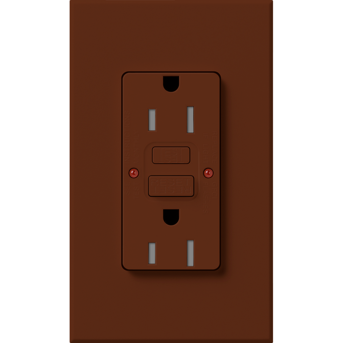 Lutron Nova T 15A Self-Testing GFCI Receptacle 120V Architectural Matte | NTR-15-GFST