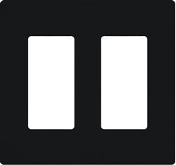Nova T Wallplate Kit, 2-gang, small, small openings, fins broken, black