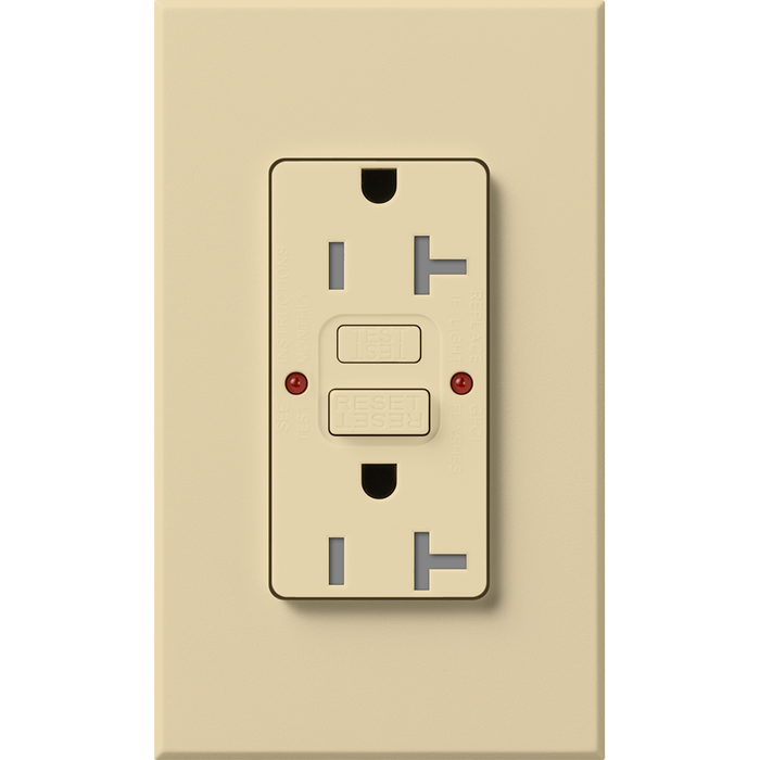Lutron Nova T 20A Self-Testing GFCI Receptacle - Tamper-Resistant | NTR-20-GFST