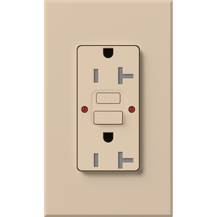 Lutron Nova T 20A Self-Testing GFCI Receptacle - Tamper-Resistant | NTR-20-GFST
