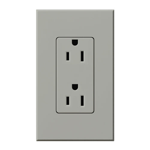 Lutron Nova T Architectural 15A Tamper-Resistant Duplex Receptacle (Wall Plate Included) | NTR-15-TR