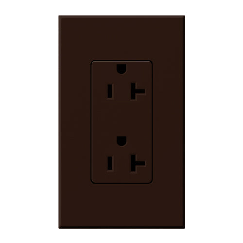 Lutron Nova T Architectural 20A Tamper-Resistant Duplex Receptacle (Wall Plate Included) | NTR-20-TR