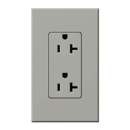 Lutron Nova T Architectural 20A Tamper-Resistant Duplex Receptacle (Wall Plate Included) | NTR-20-TR