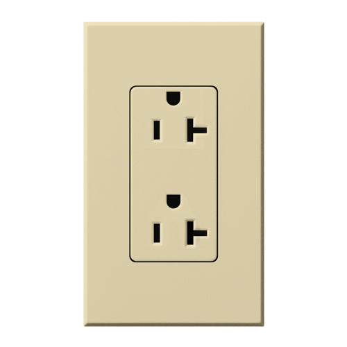 Lutron Nova T Architectural 20A Tamper-Resistant Duplex Receptacle (Wall Plate Included) | NTR-20-TR