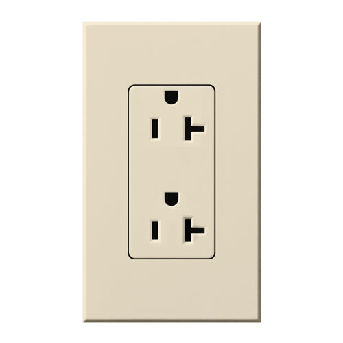 Lutron Nova T Architectural 20A Tamper-Resistant Duplex Receptacle (Wall Plate Included) | NTR-20-TR