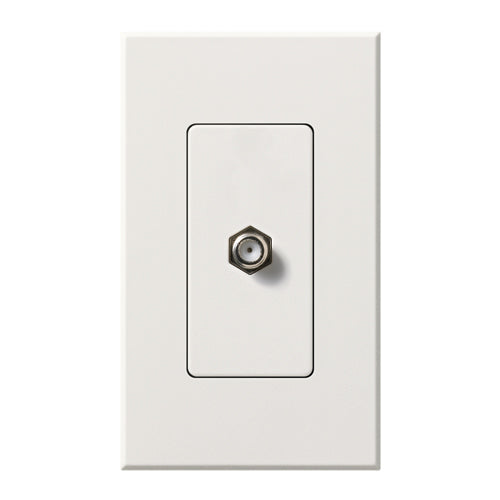 Lutron Nova T Coaxial Cable Jack - Single Gang F-Style 75 Ohm - Architectural Matte | NT-CJ