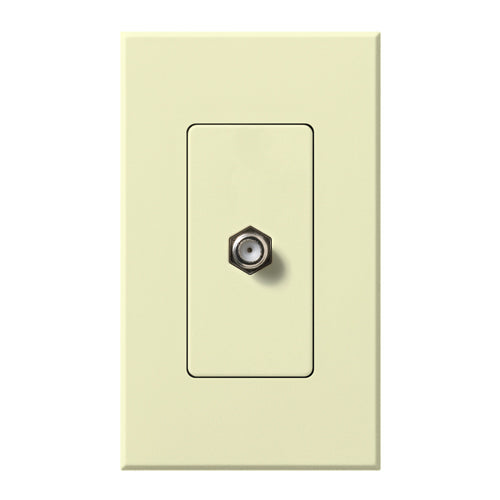 Lutron Nova T Coaxial Cable Jack - Single Gang F-Style 75 Ohm - Architectural Matte | NT-CJ