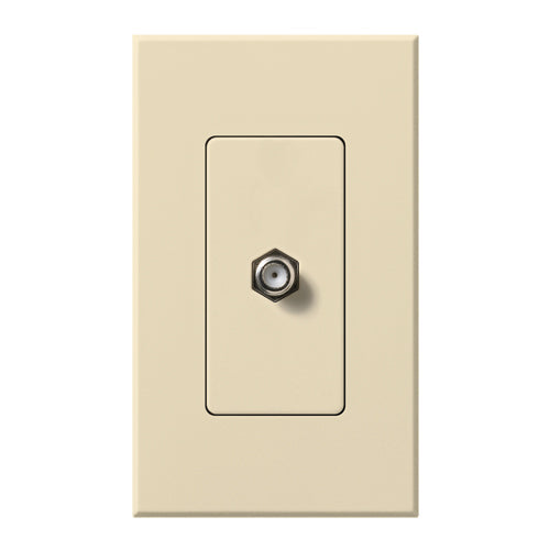 Lutron Nova T Coaxial Cable Jack - Single Gang F-Style 75 Ohm - Architectural Matte | NT-CJ