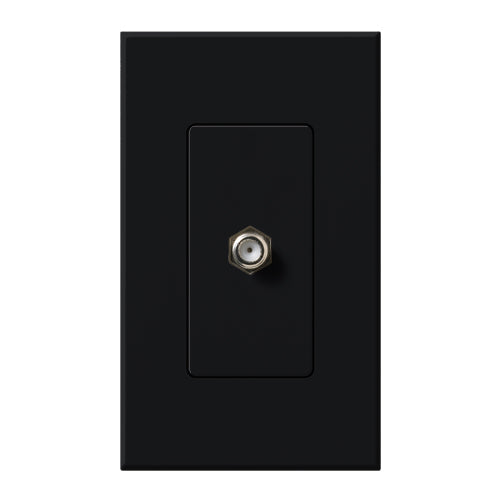 Lutron Nova T Coaxial Cable Jack - Single Gang F-Style 75 Ohm - Architectural Matte | NT-CJ