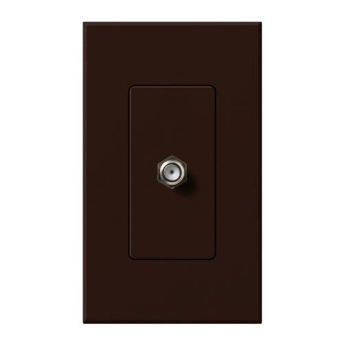 Lutron Nova T Coaxial Cable Jack - Single Gang F-Style 75 Ohm - Architectural Matte | NT-CJ