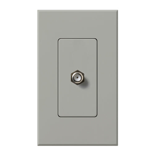 Lutron Nova T Coaxial Cable Jack - Single Gang F-Style 75 Ohm - Architectural Matte | NT-CJ