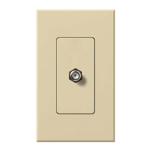 Lutron Nova T Coaxial Cable Jack - Single Gang F-Style 75 Ohm - Architectural Matte | NT-CJ