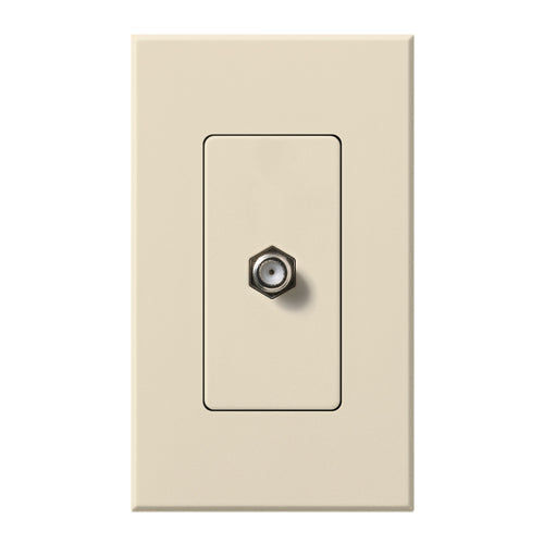Lutron Nova T Coaxial Cable Jack - Single Gang F-Style 75 Ohm - Architectural Matte | NT-CJ