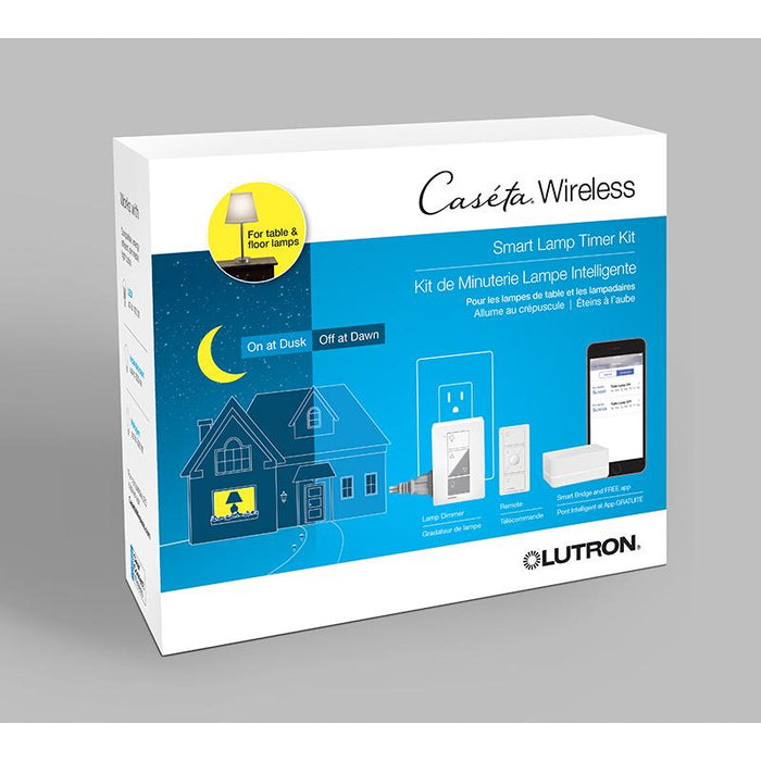Lutron Package: Caseta Plug-In Lamp Dimmer, Pico Wireless 3-Button Remote Control, and Smart Bridge with HomeKit Technology | P-BDG-PKG1P-C