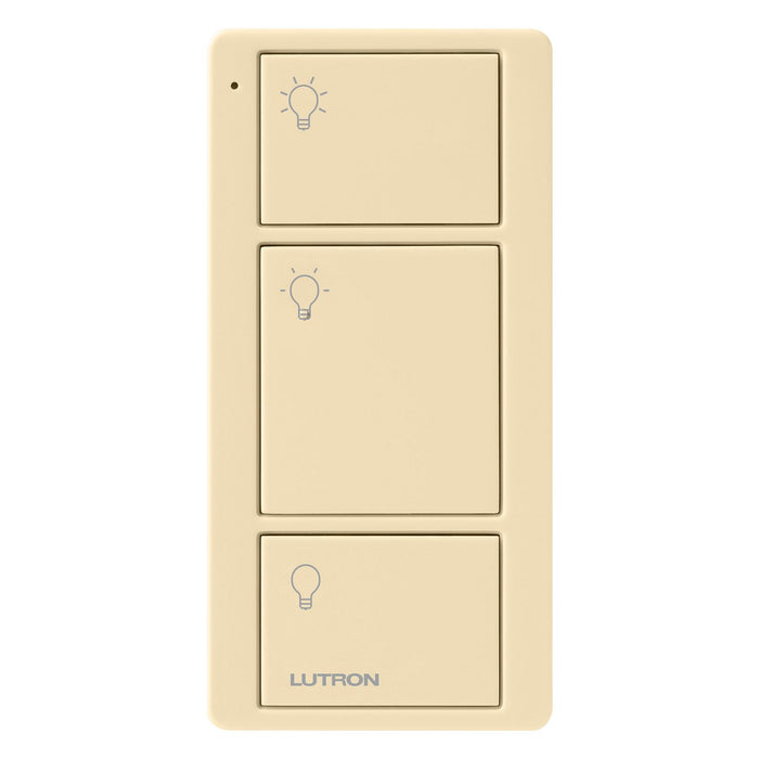 Lutron Original 3-Button Original Pico Smart Remote, with Light Icons, PJ2-3B-TSW-L01, Snow White