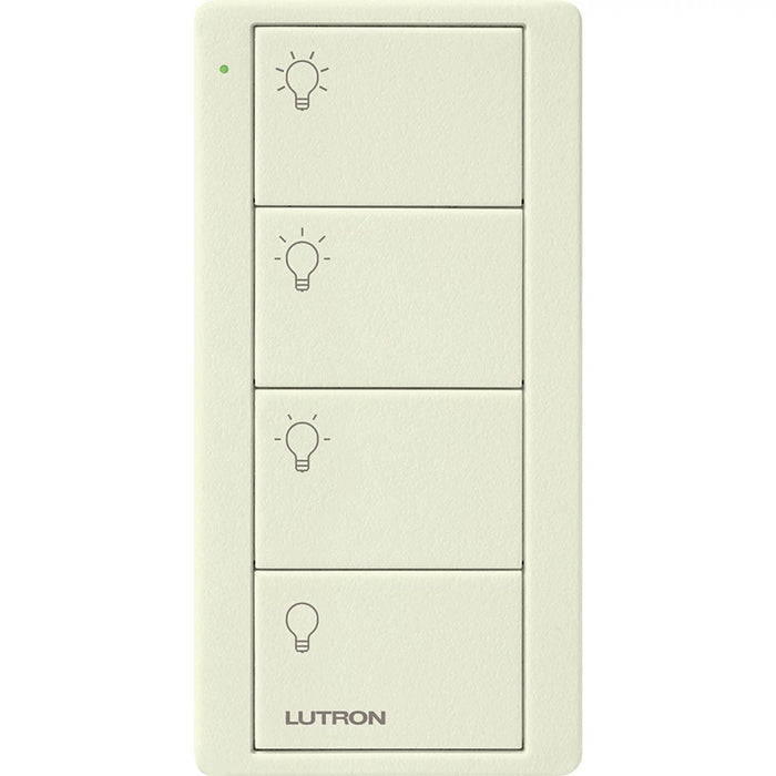Pico Wireless Control, 4-button, 434 MHz, scene control of lights, standard engraving, in biscuit