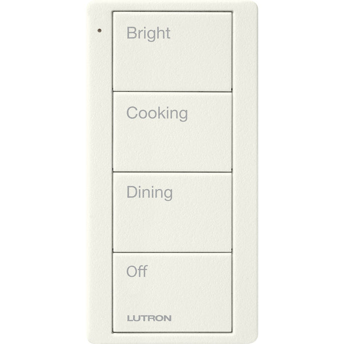Pico Wireless Control, 4-button, 434 MHz, scene control of lights, kitchen engraving, in biscuit