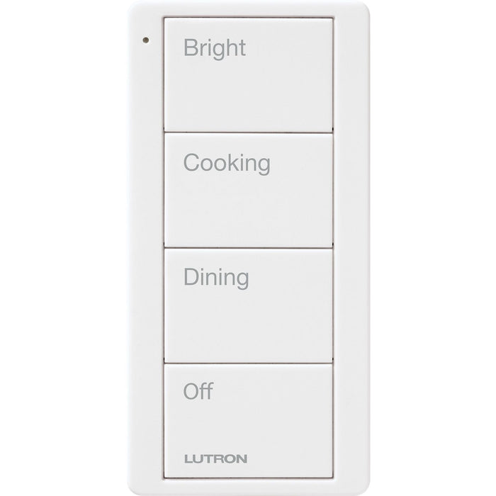 Pico Wireless Control, 4-button, 434 MHz, scene control of lights, kitchen engraving, in white