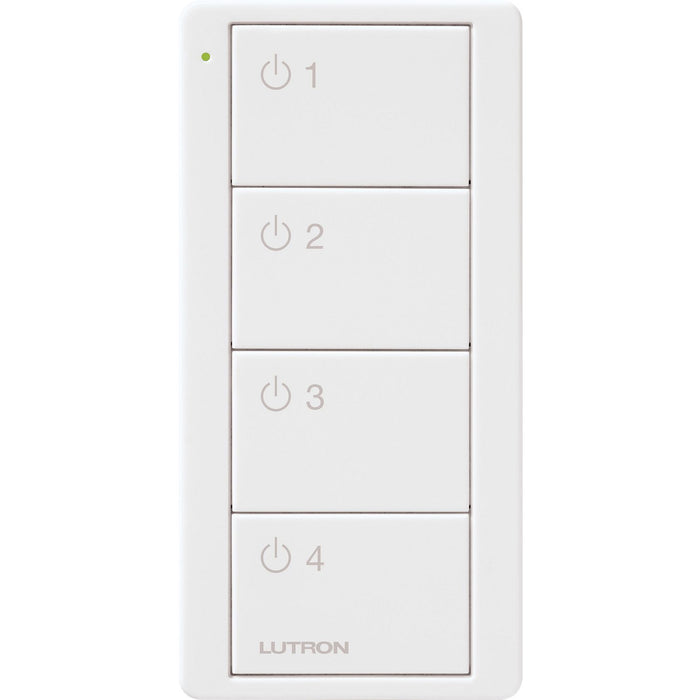 Product Display Visual of the SKU: PJ2-4B-GWH-L41 for Marketing of theLutron Pico Smart Remote, 4-Button 4-Group Toggle (Light Icons) | PJ2-4B-XX-L41