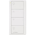 Product Display Visual of the SKU: PJ2-4B-WH-L01P for Marketing of theLutron Pico Smart Remote, 4-Button Zone Control (Light Icons) | PJ2-4B-XX-L01P