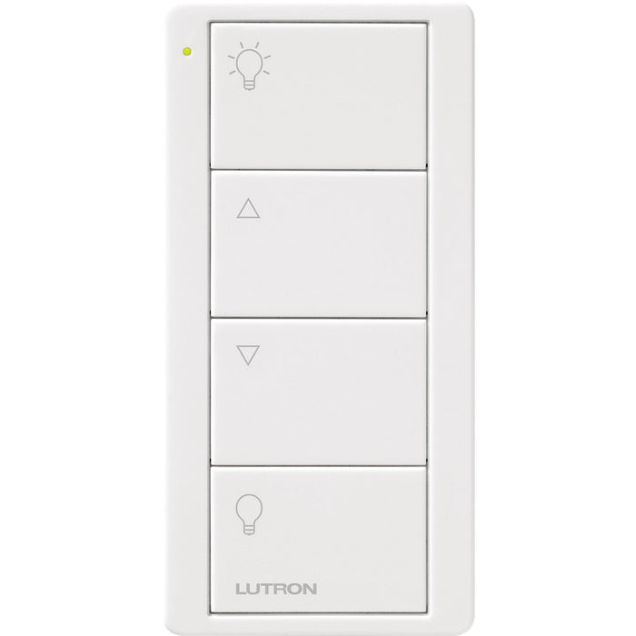 Product Display Visual of the SKU: PJ2-4B-WH-L01P for Marketing of theLutron Pico Smart Remote, 4-Button Zone Control (Light Icons) | PJ2-4B-XX-L01P