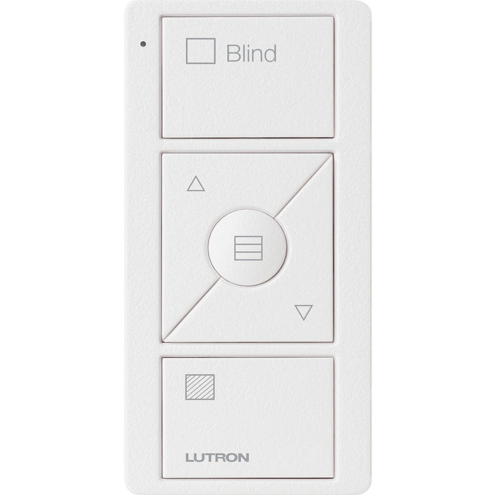 Lutron Original 3-Button Pico Smart Remote with Raise/Lower and Preset, Shade Icons/Text ("Blind") for Horizontal Sheers, PJ2-3BRL-TSW-S09, Snow White