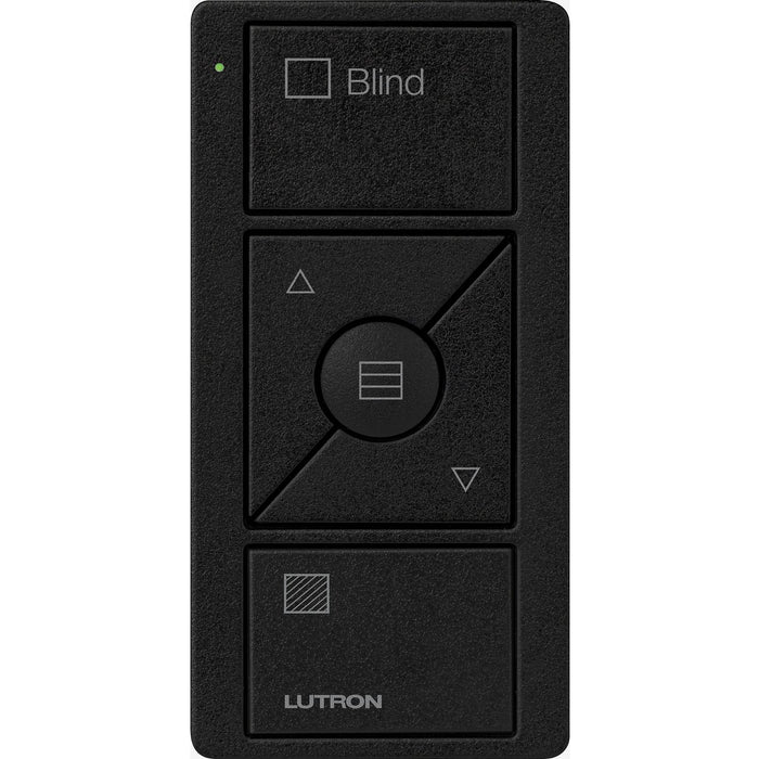 Lutron 3-Button with Raise/Lower and Preset, Pico Smart Remote, with Shade Icons and Text ("Blind") for Horizontal Sheer Blinds - Midnight