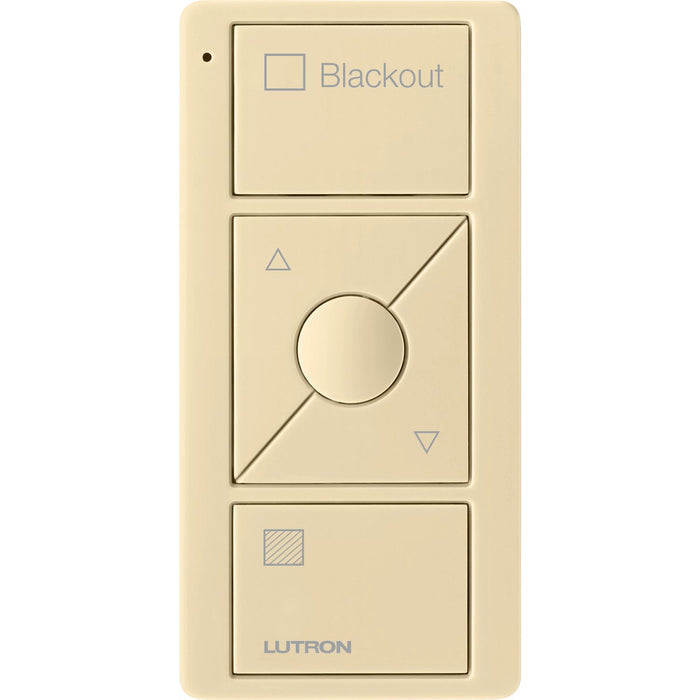 Lutron 3-Button with Raise/Lower and Preset, Pico Smart Remote, with Shade Icons and Text ("Blackout") - Midnight