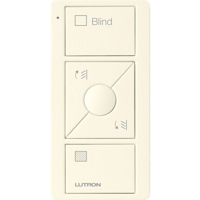 Lutron 3-Button with Raise/Lower and Preset, Pico Smart Remote, with Shade Icons and Text ("Blind") - Biscuit