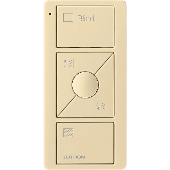 Lutron 3-Button with Raise/Lower and Preset, Pico Smart Remote, with Shade Icons and Text ("Blind") - Midnight
