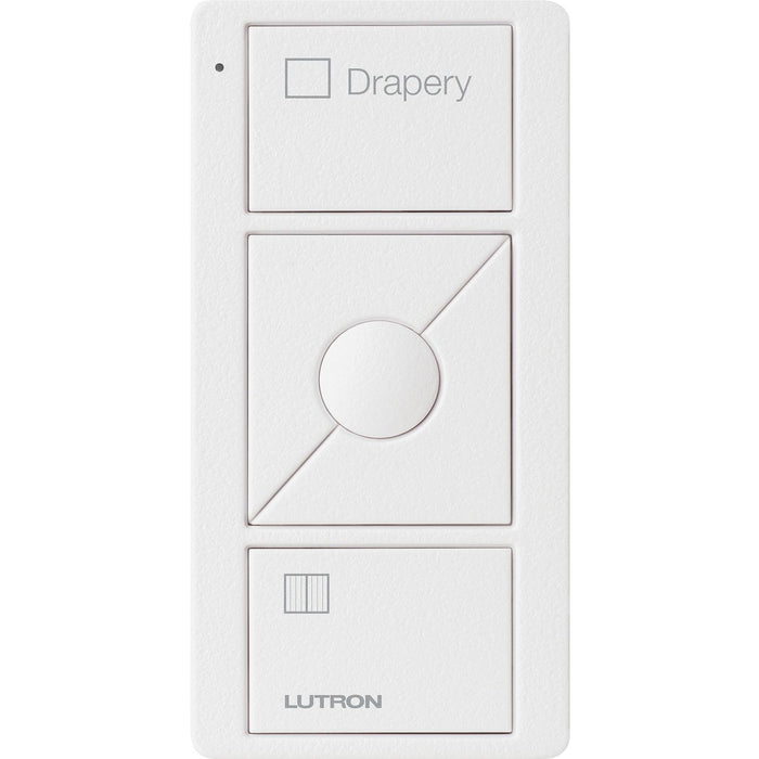 Lutron 3-Button with Raise/Lower and Preset, Pico Smart Remote, with Shade Icons and Text ("Drapery") - Biscuit