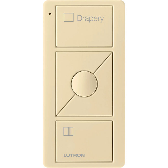 Lutron 3-Button with Raise/Lower and Preset, Pico Smart Remote, with Shade Icons and Text ("Drapery") - Midnight