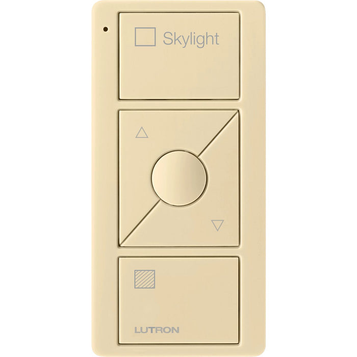 Lutron 3-Button with Raise/Lower and Preset, Pico Smart Remote, with Shade Icons and Text ("Skylight") - Midnight