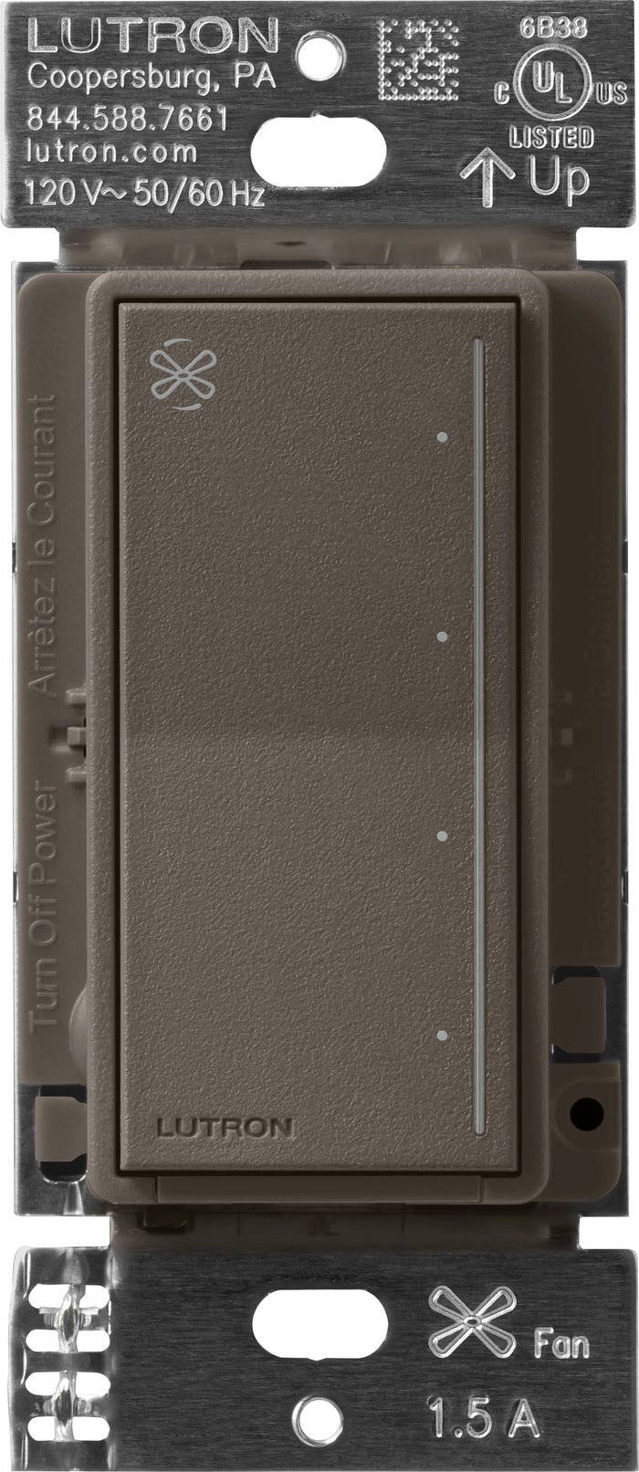 Lutron RadioRA 3 Sunnata RF Fan Speed Control - 1.5A 4-Speed Quiet Control (White) | RRST-ANF-WH