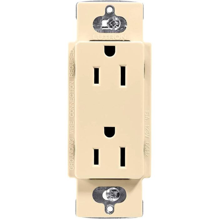 Lutron Claro 15 Amp Duplex Outlet, Ivory