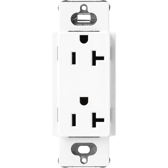 Lutron Claro 20 Amp Duplex Outlet, Brilliant White