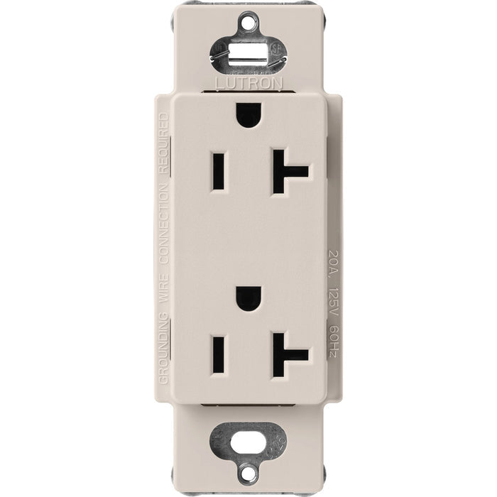 Lutron Claro 20 Amp Duplex Outlet, Taupe