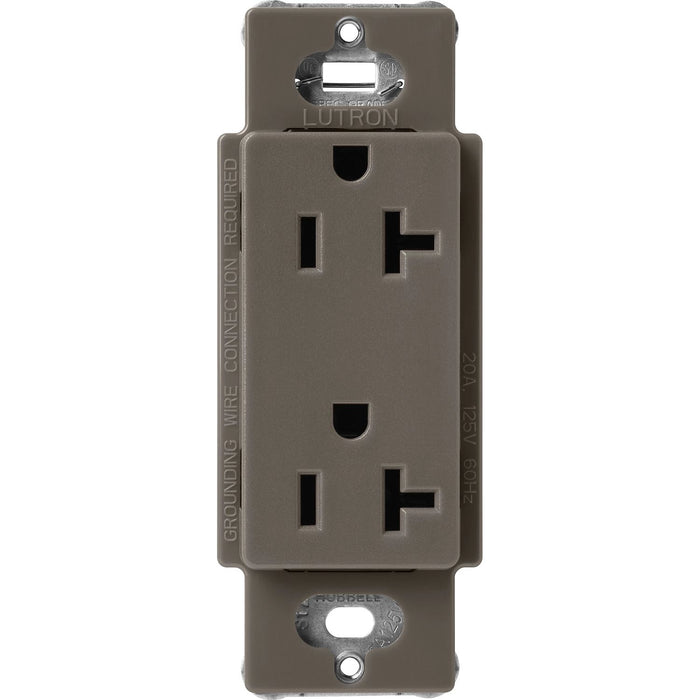 Lutron Claro 20 Amp Duplex Outlet, Truffle