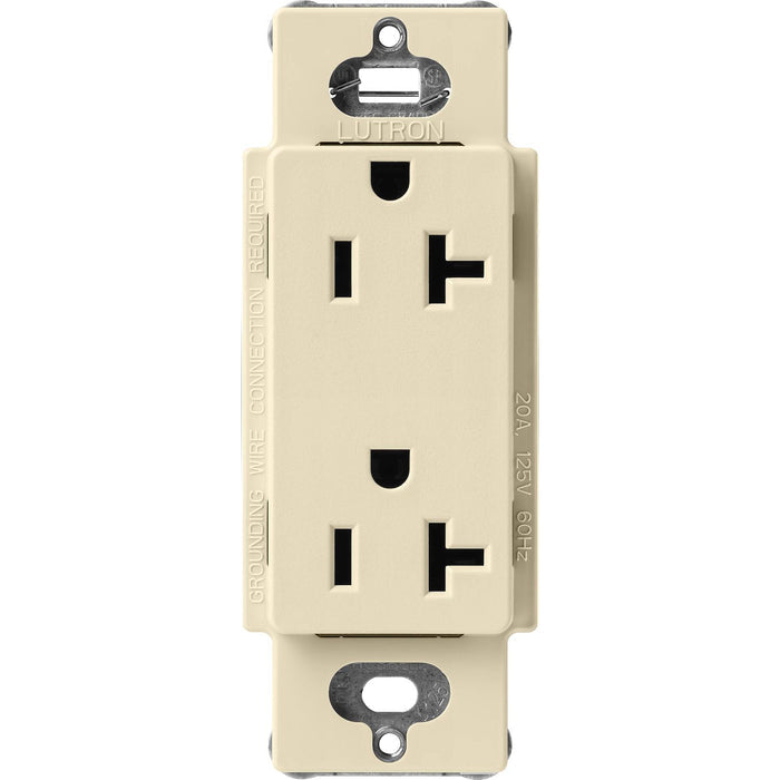 Lutron Claro 20 Amp Duplex Outlet, Sand