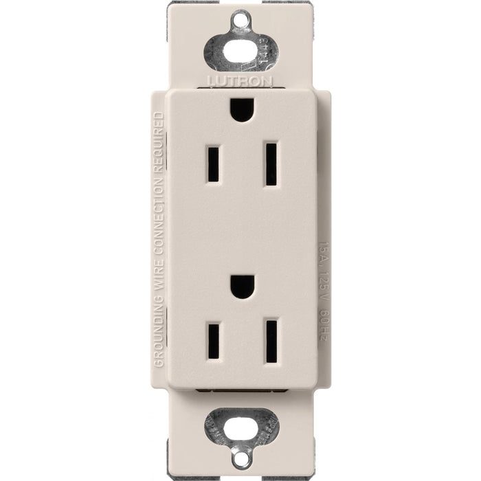 Lutron Claro 15 Amp Duplex Outlet, Taupe
